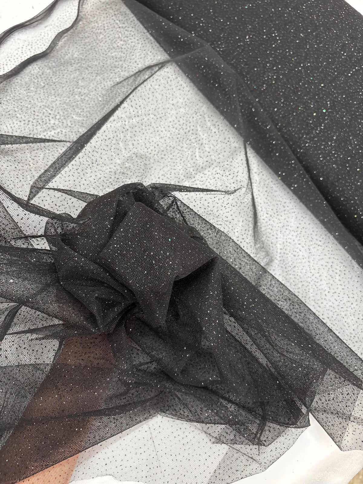 Tulle MORBIDO GLITTER “nero”