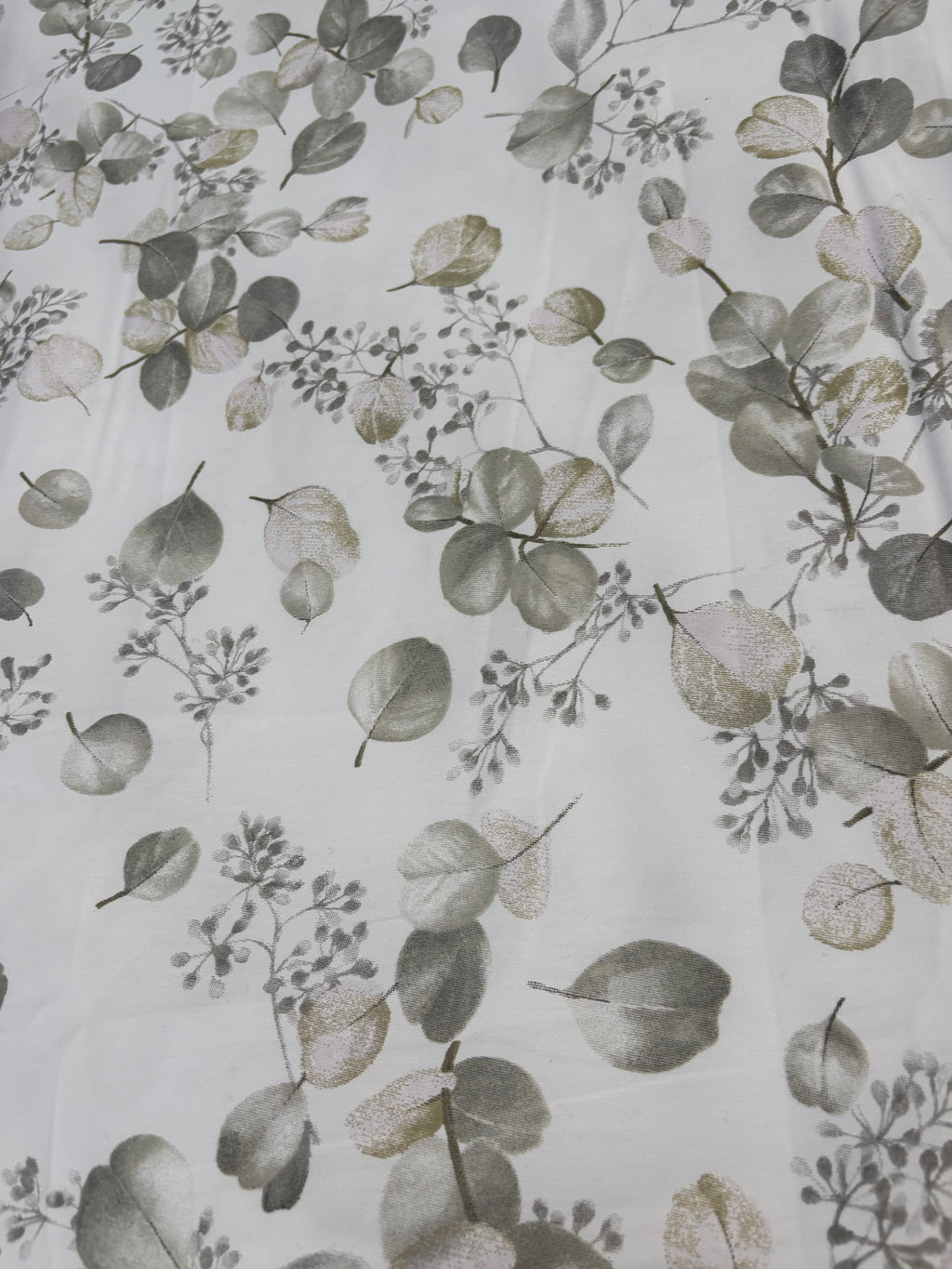 Tessuto COTONE “foglie grigie”