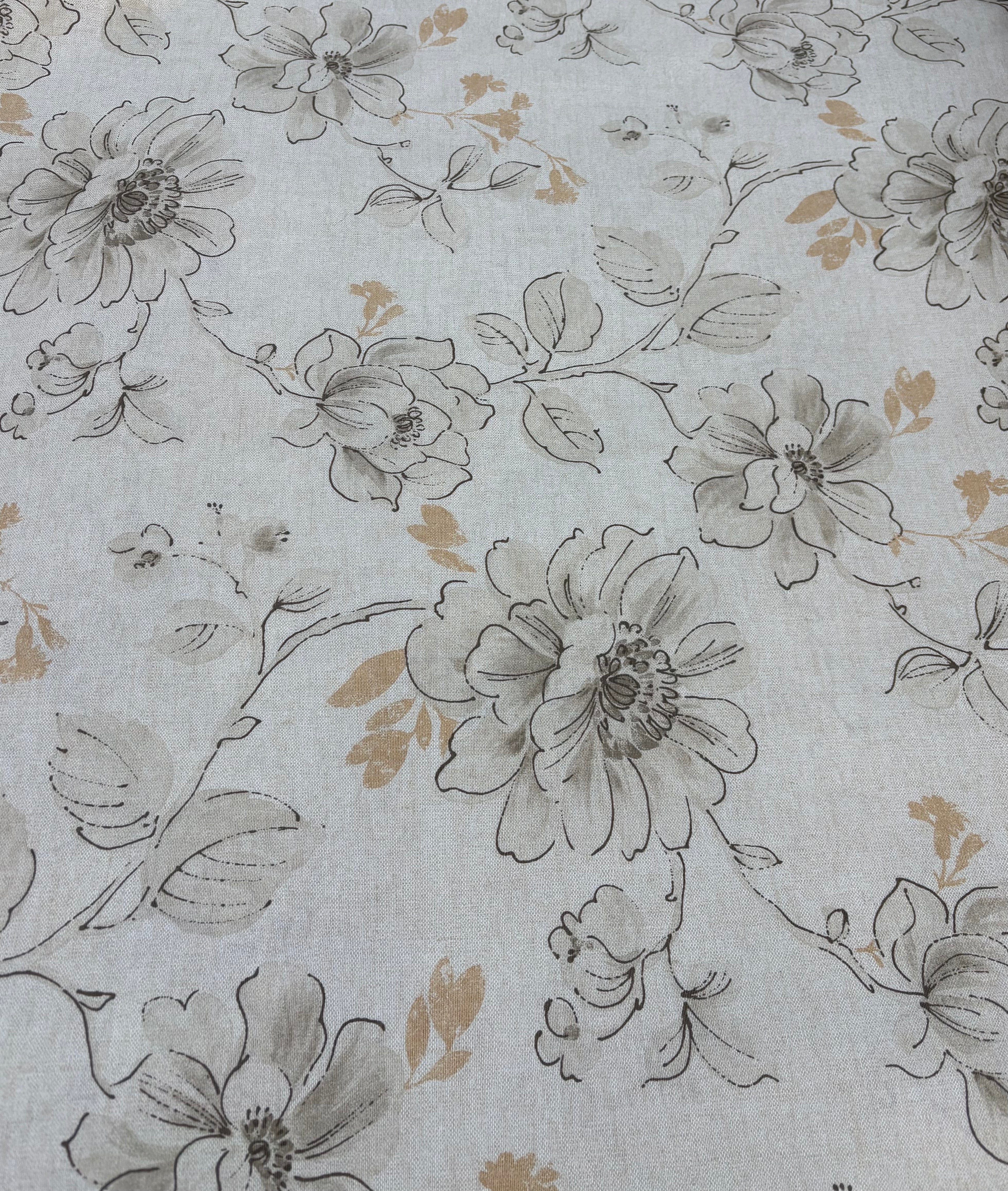 Tessuto LONETA STAMPATO “fiore grigio”