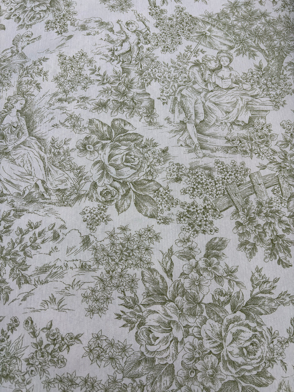 Tessuto LONETA “Toile de jouy verde”