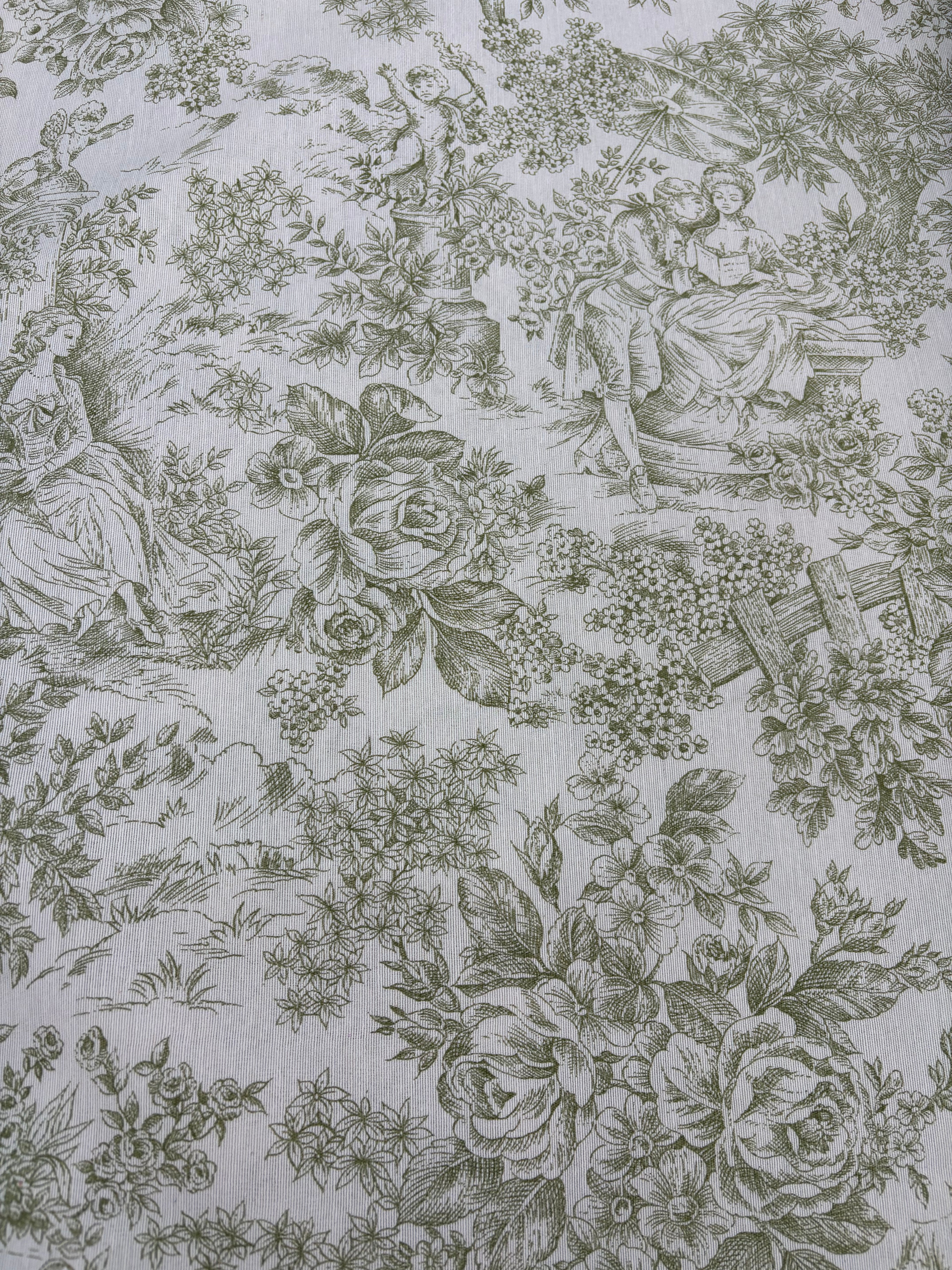 Tessuto LONETA “Toile de jouy verde”