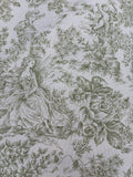 Tessuto LONETA “Toile de jouy verde”