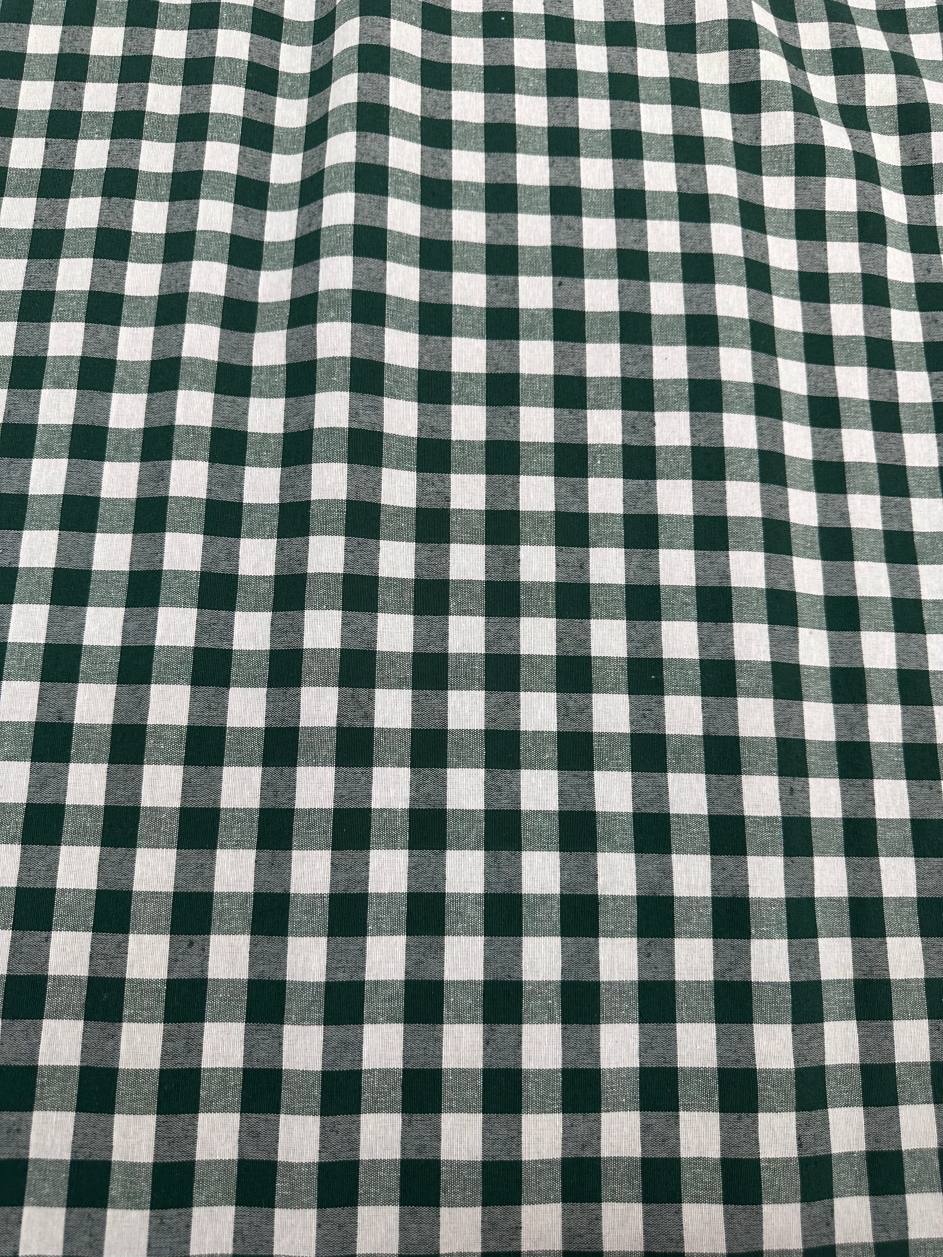Tessuto TINTO IN FILO “quadretto medio verde”
