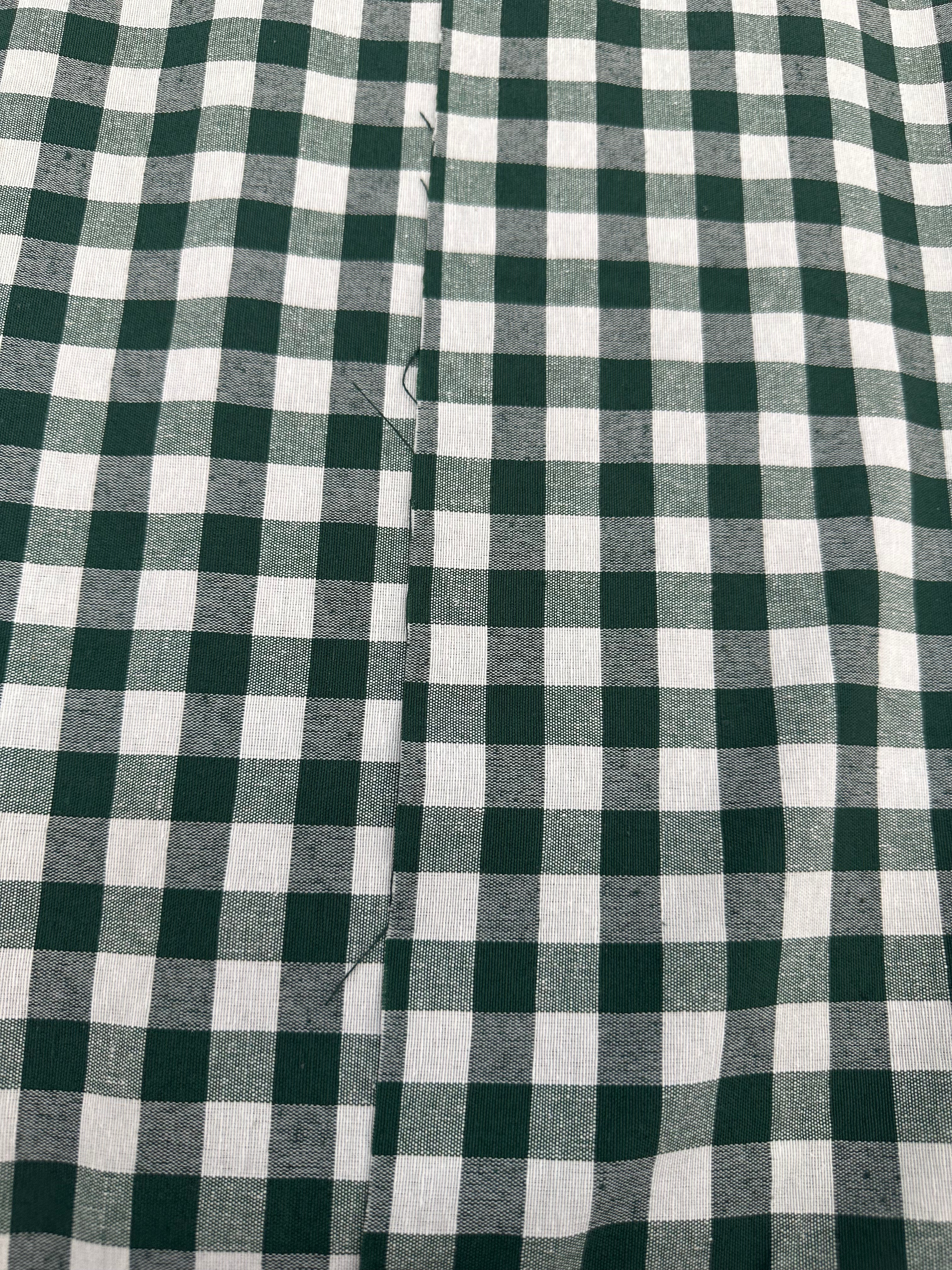 Tessuto TINTO IN FILO “quadretto medio verde”