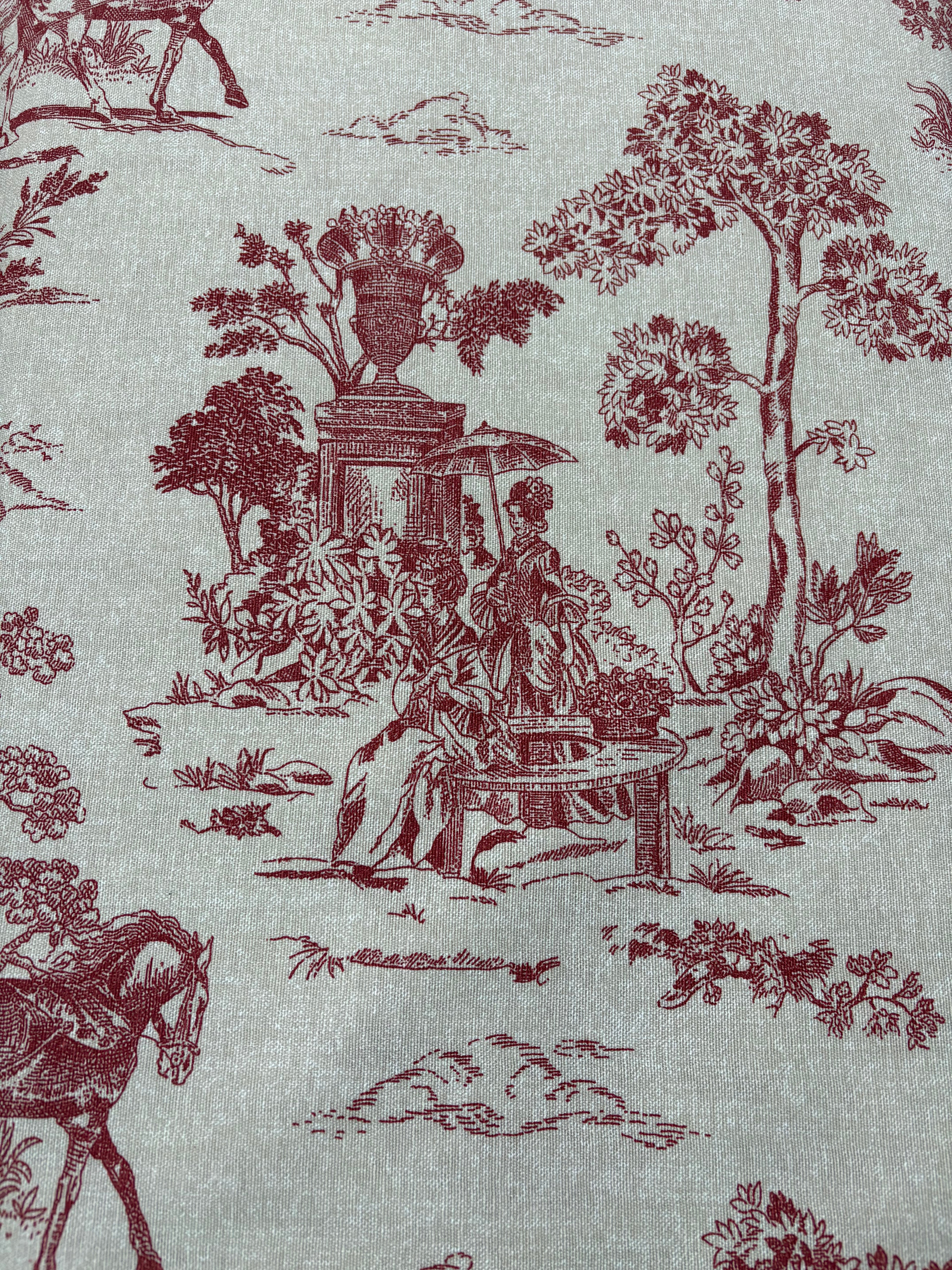 Tessuto LONETA “toile de jouy rossa”