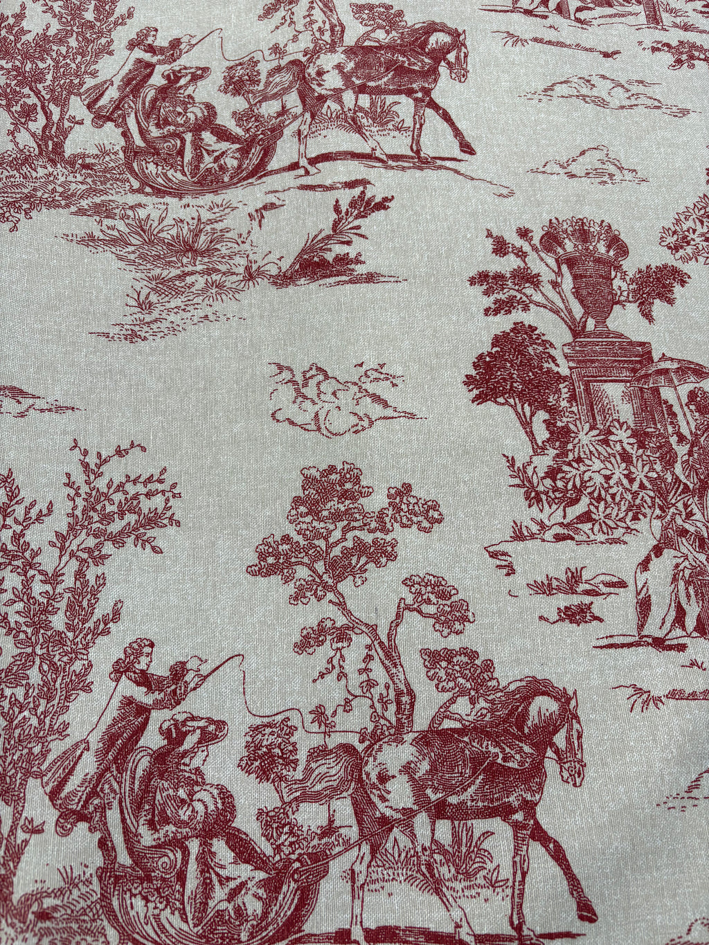 Tessuto LONETA “toile de jouy rossa”