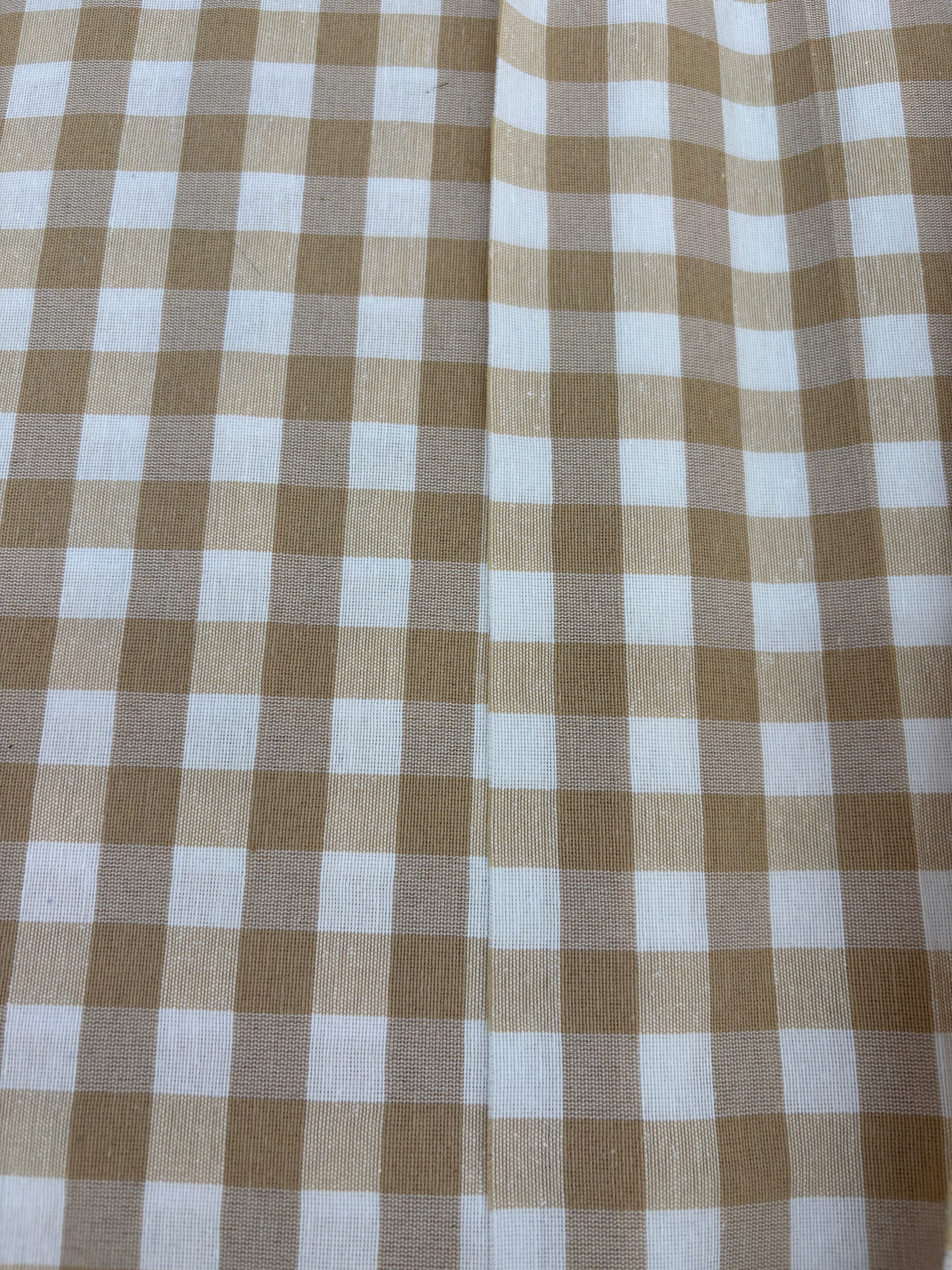 Tessuto TINTO IN FILO “quadretto medio beige”