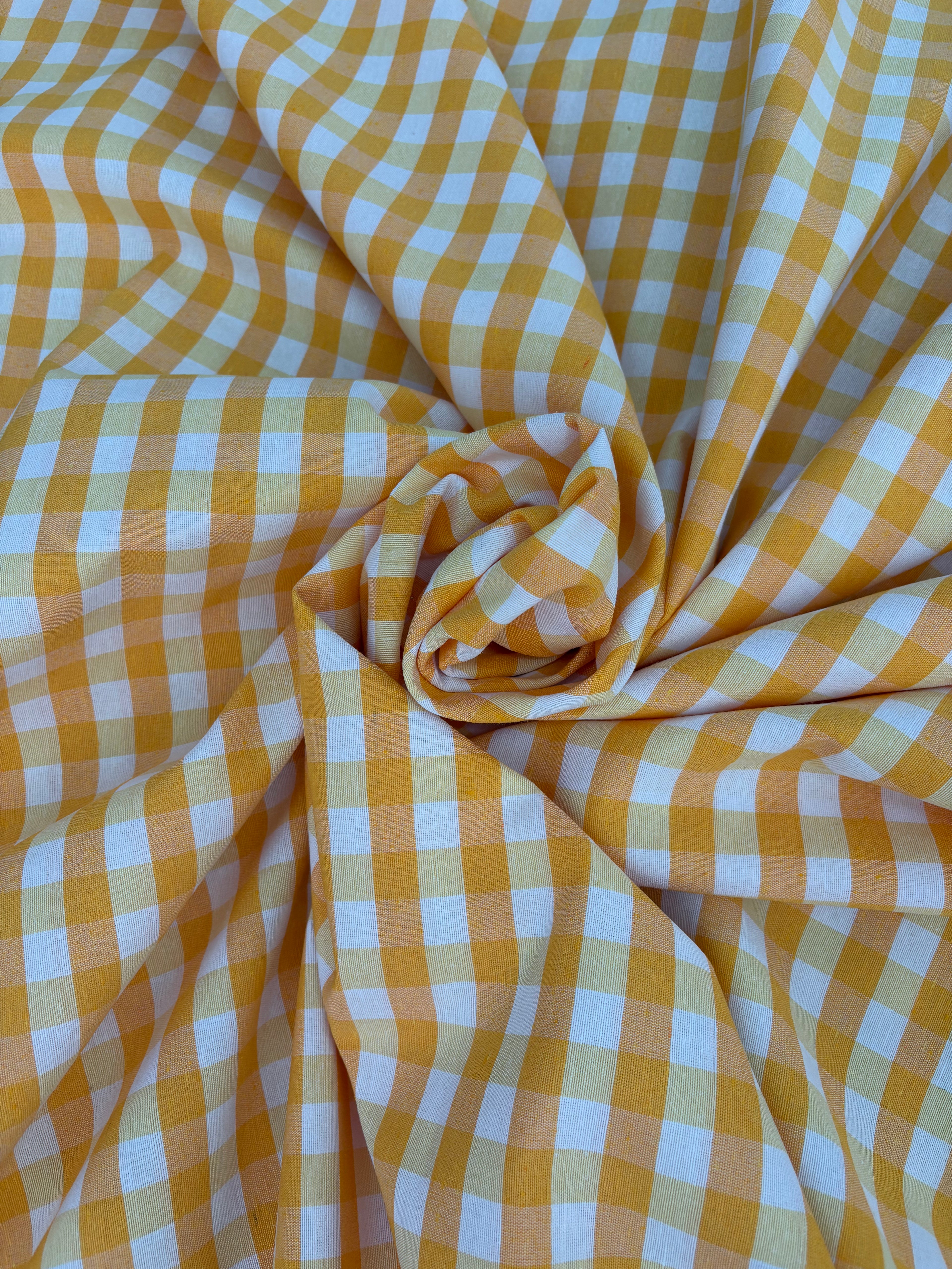 Tessuto TINTO IN FILO “quadretto medio giallo”