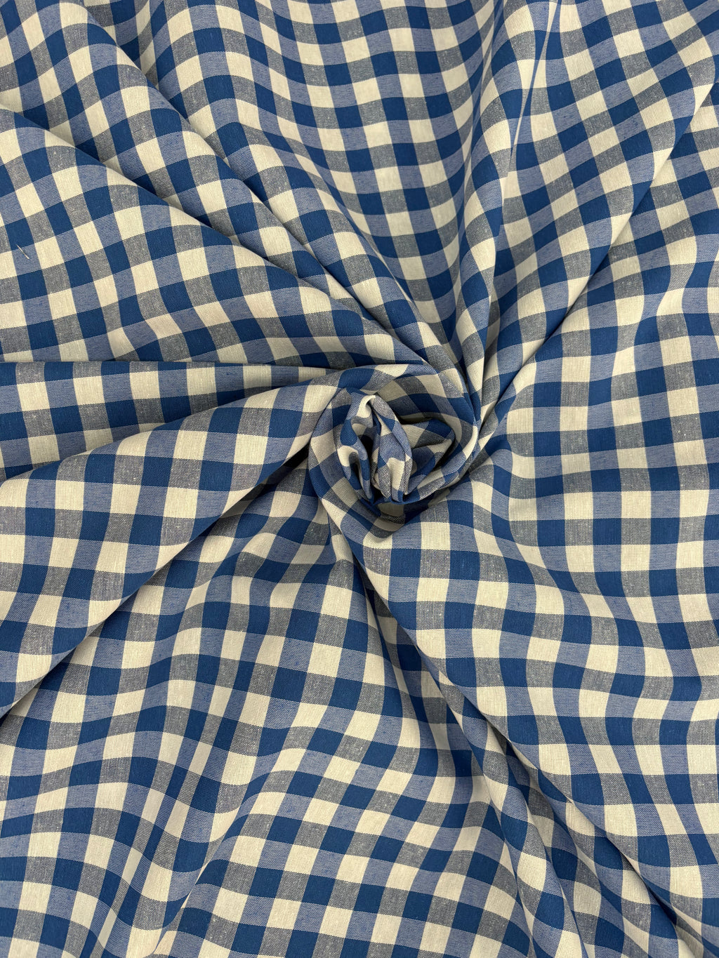 Tessuto TINTO IN FILO “quadretto medio blu”