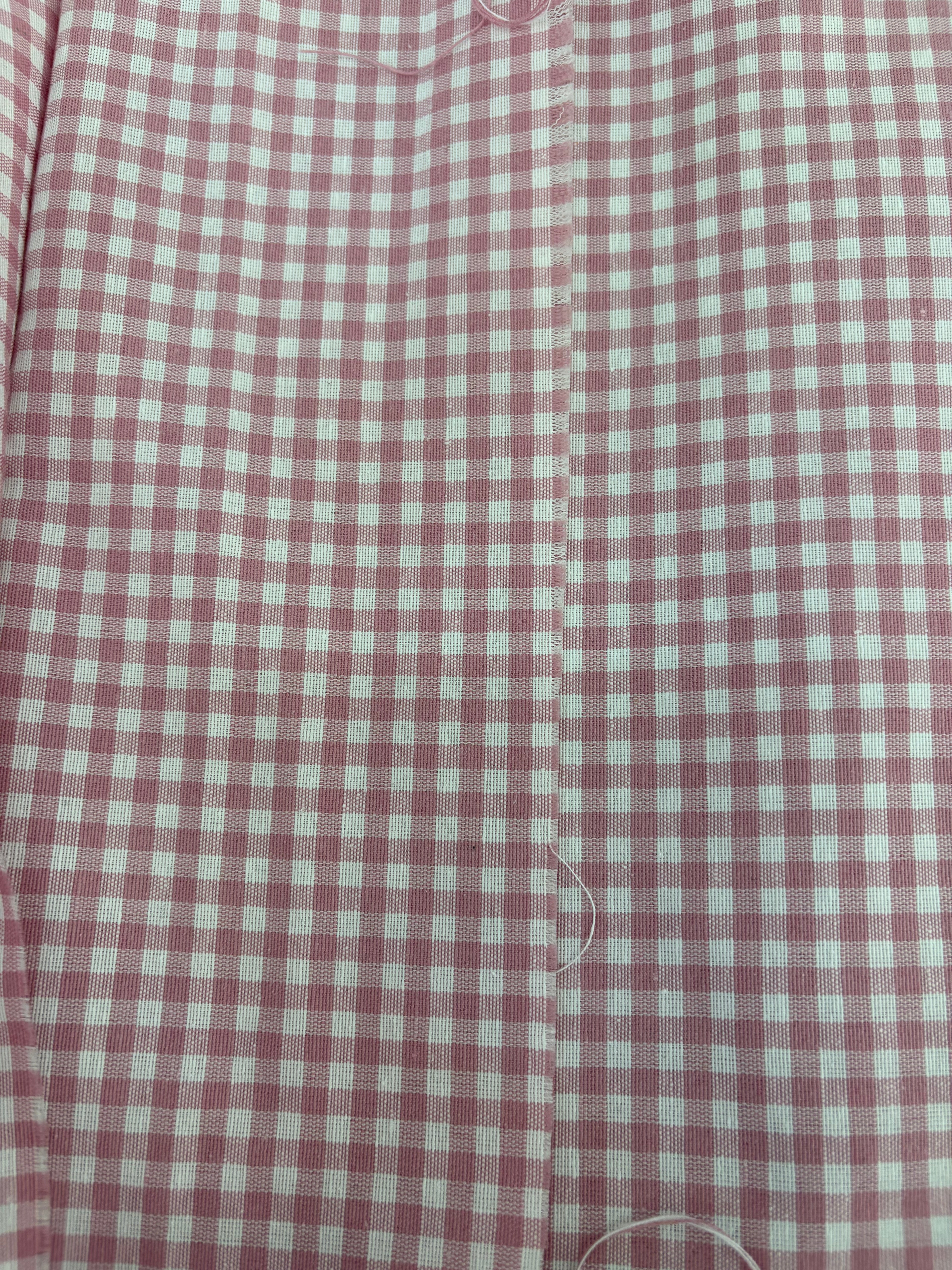 Tessuto TINTO IN FILO “quadretto piccolo rosa antico”