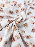 Tessuto COTONE STAMPATO “orsetto rosa”