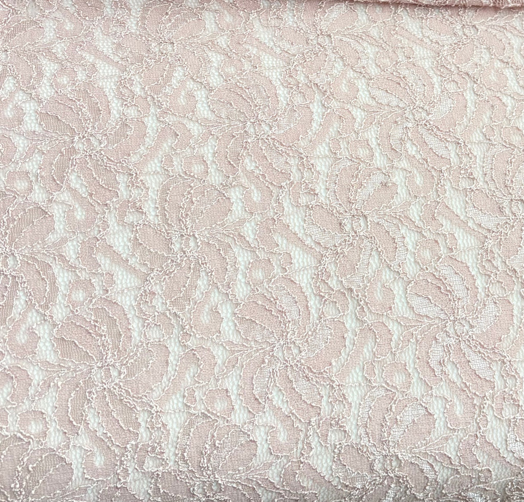 Tessuto PIZZO ELASTICIZZATO “rosa cipria”
