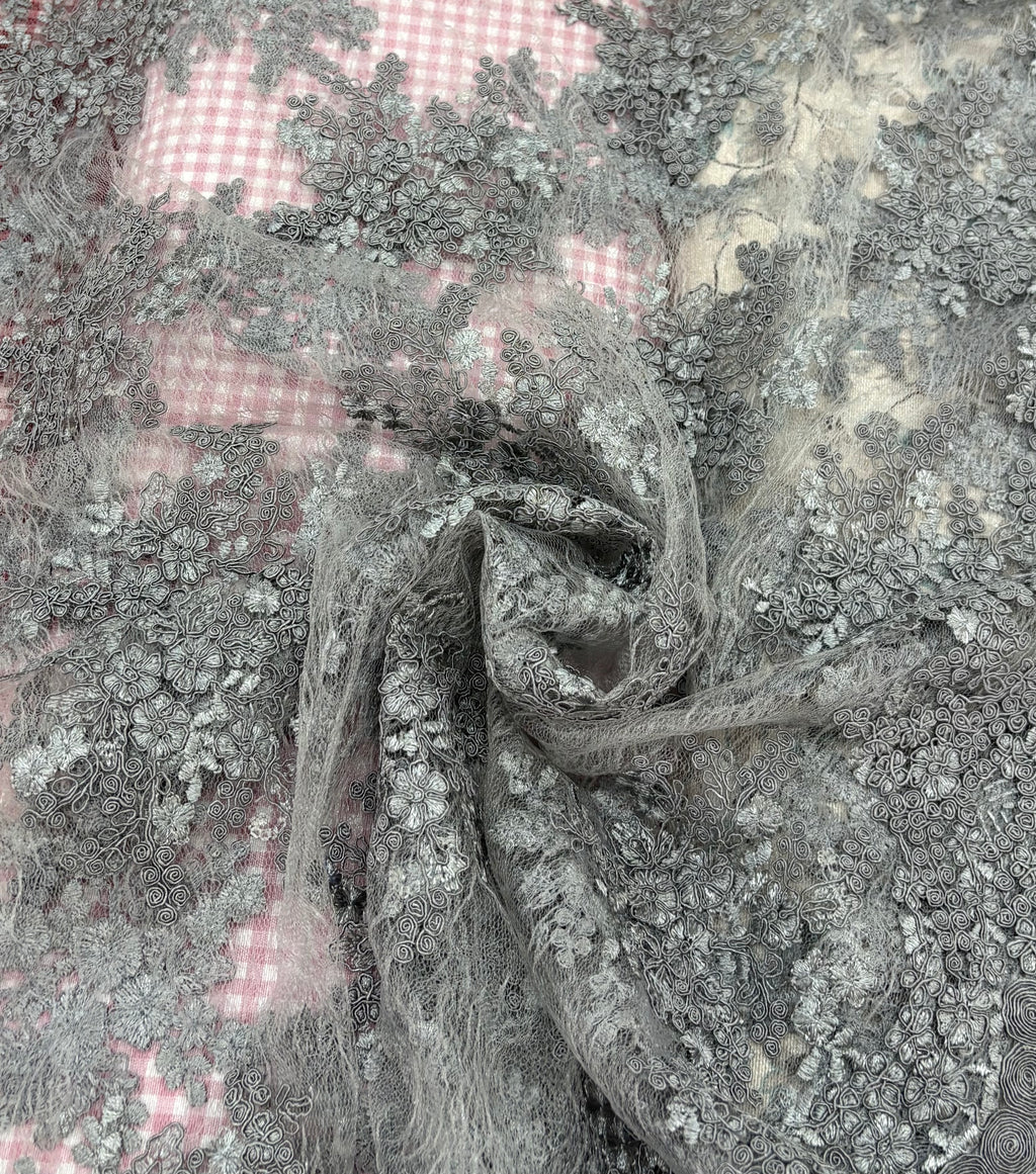 Tessuto PIZZO “grigio”