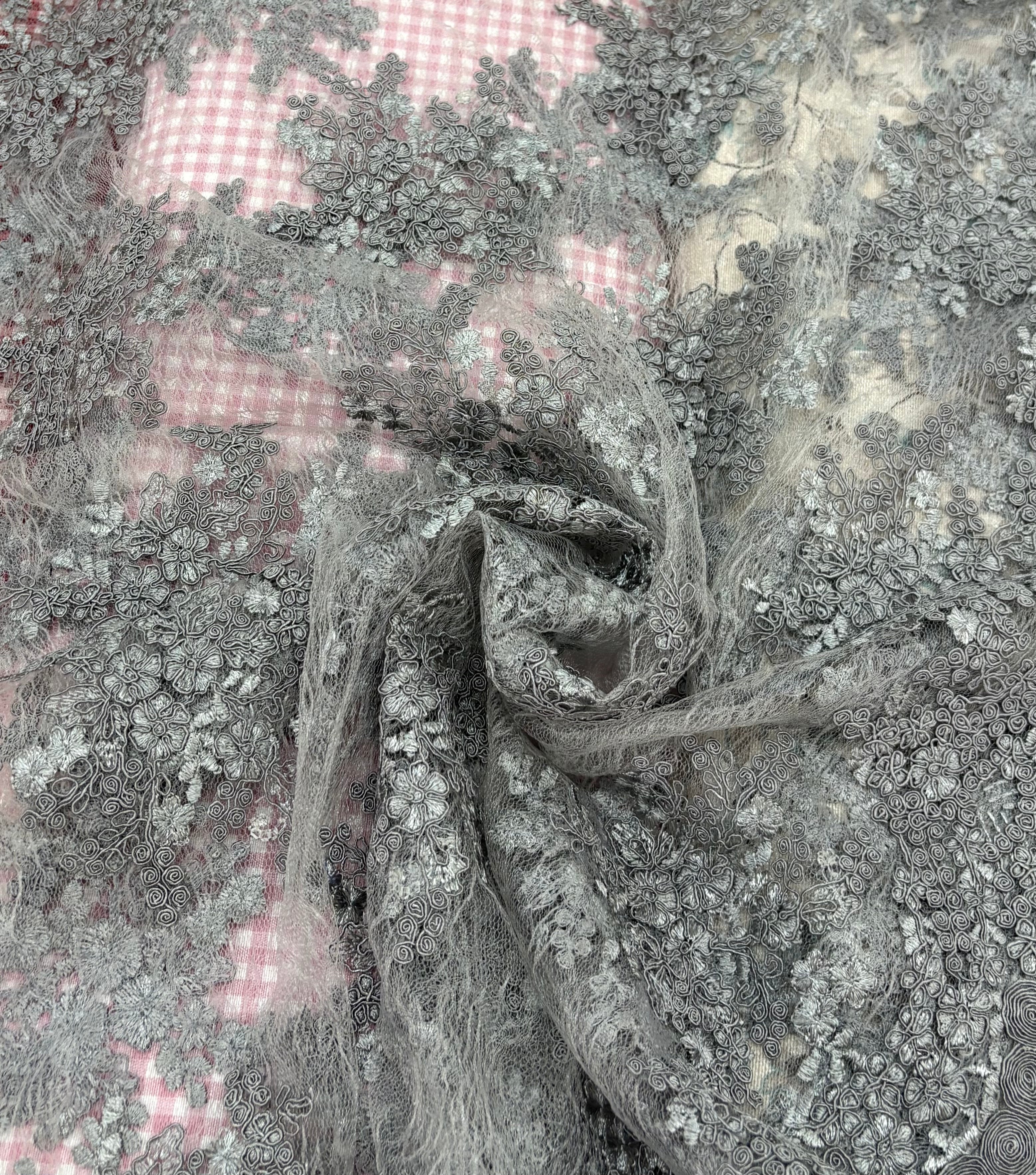 Tessuto PIZZO “grigio”