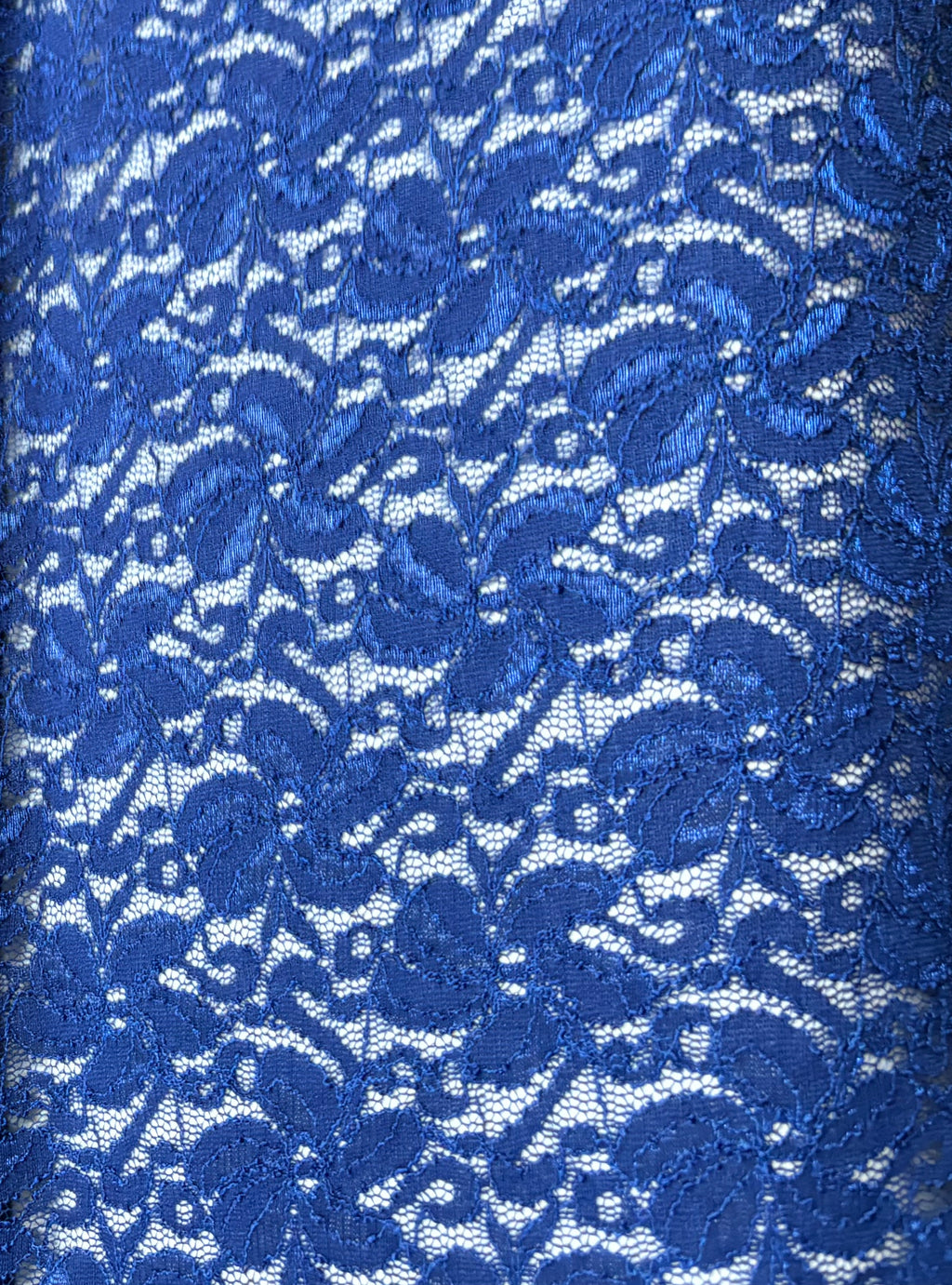 Tessuto PIZZO ELASTICIZZATO “blu elettrico “