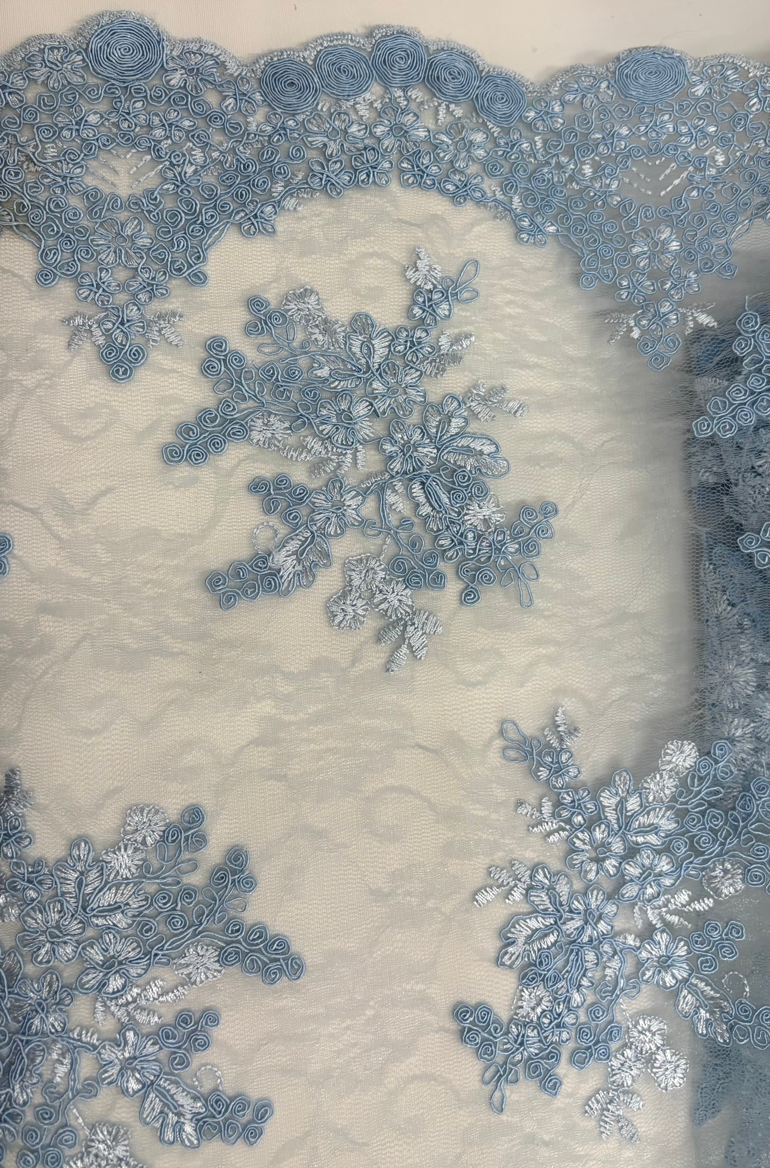 Tessuto PIZZO CHANTILLY “celeste”