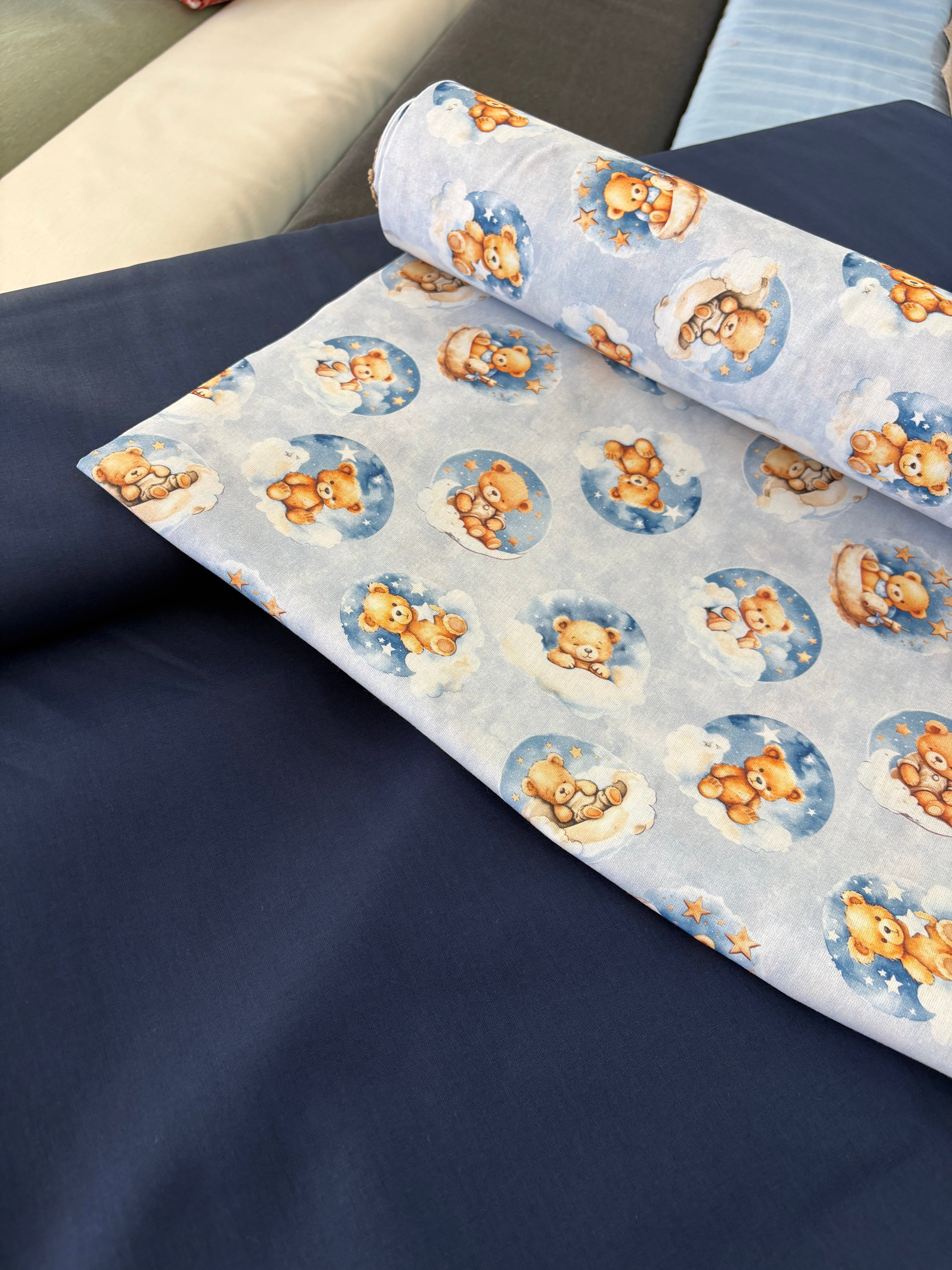 Tessuto COTONE PERCALLE “blu notte”