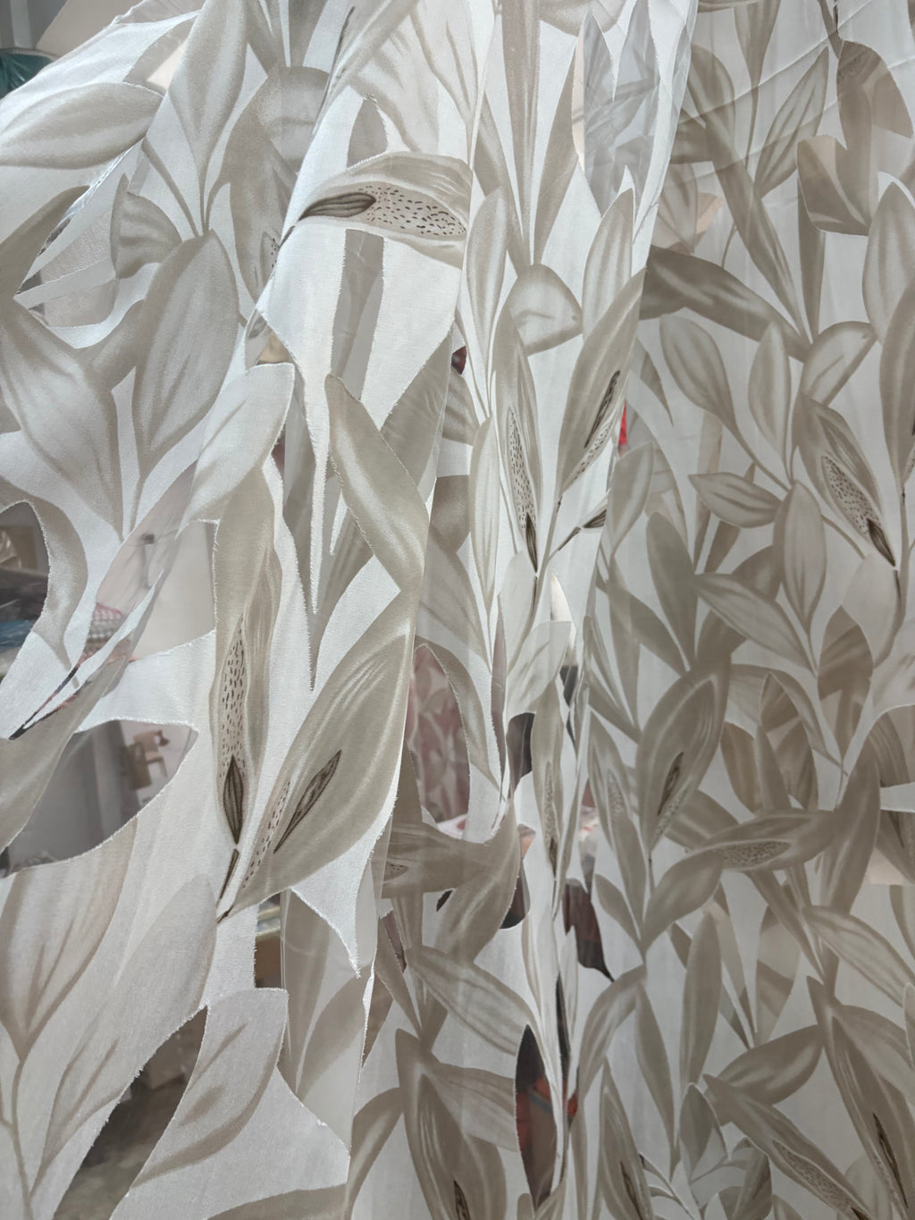 Tessuto TENDA “foglia beige”