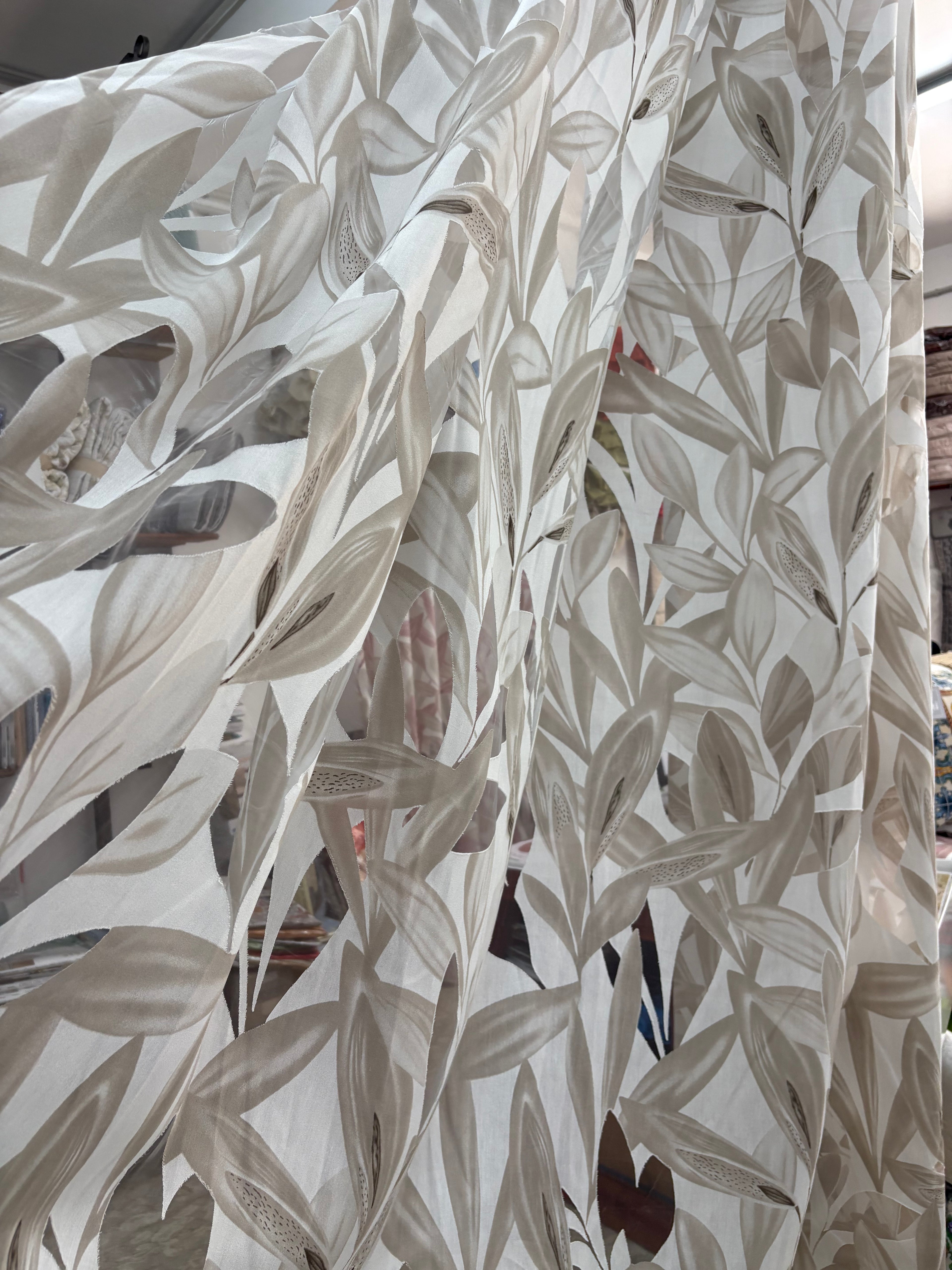 Tessuto TENDA “foglia beige”