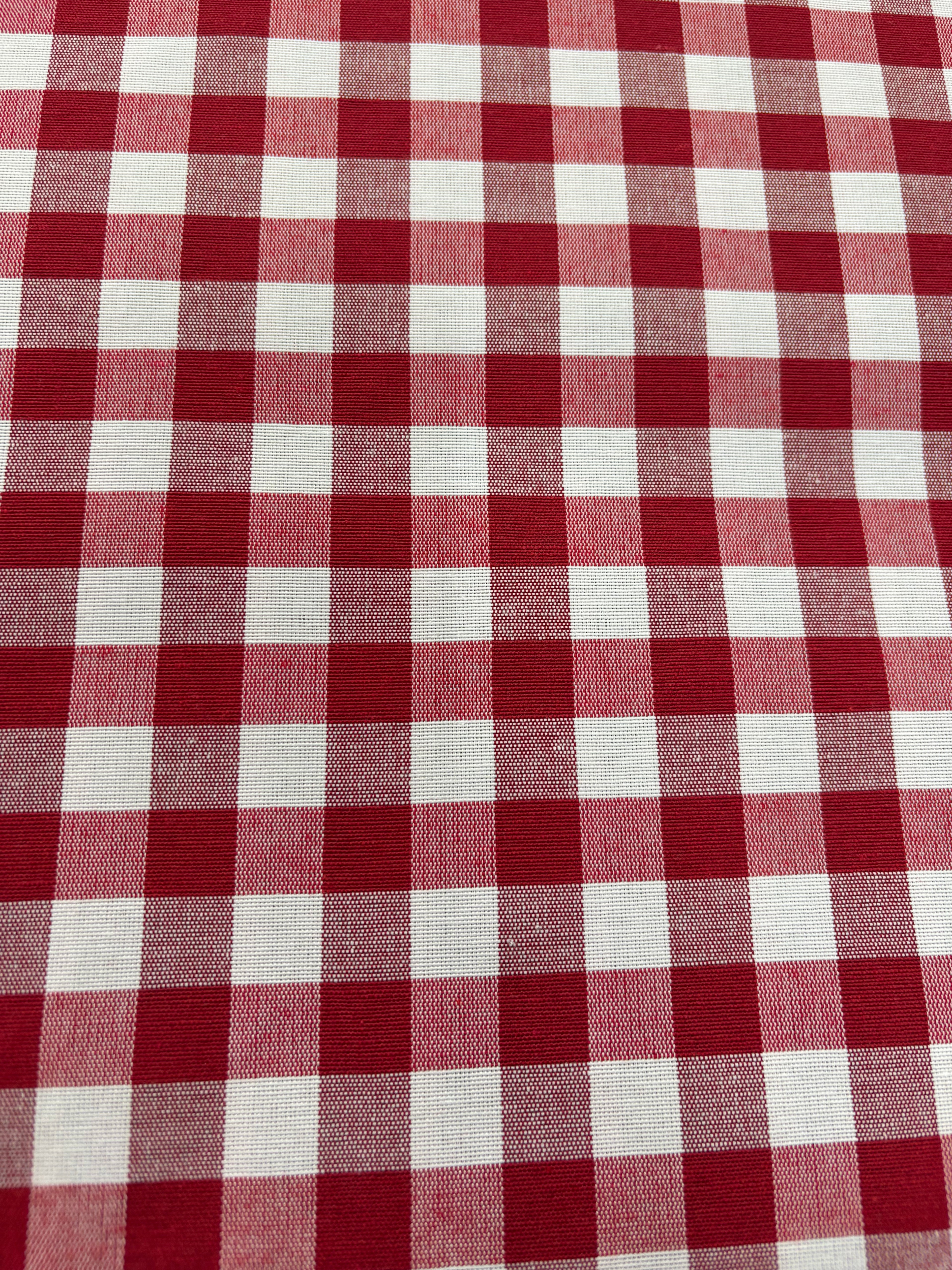 Tessuto TINTO IN FILO “quadretto medio rosso”