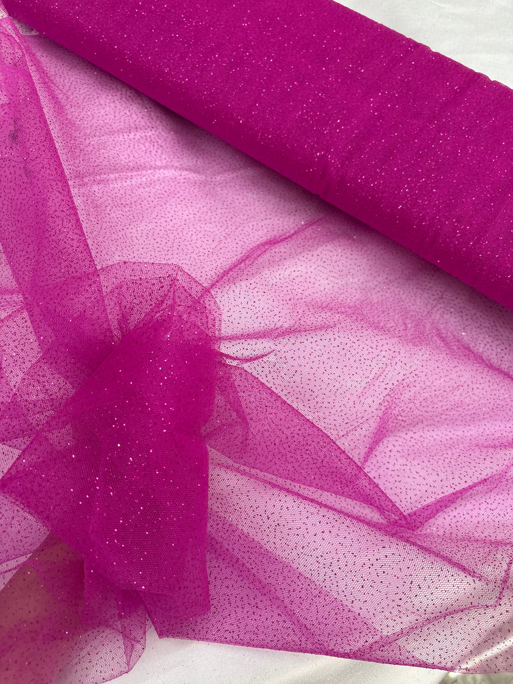 Tulle MORBIDO GLITTER “fucsia”