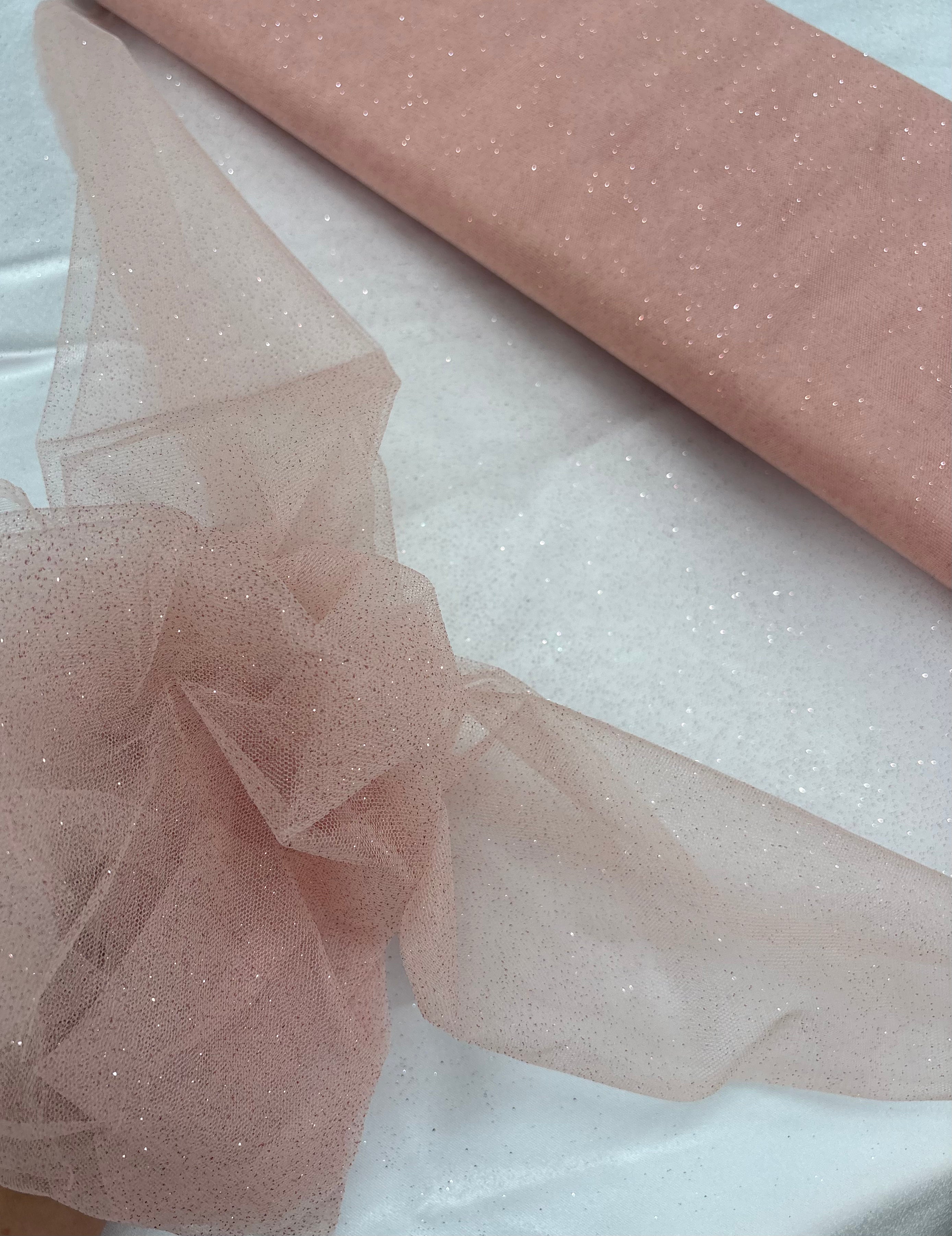 Tulle MORBIDO GLITTER “rosa antico”