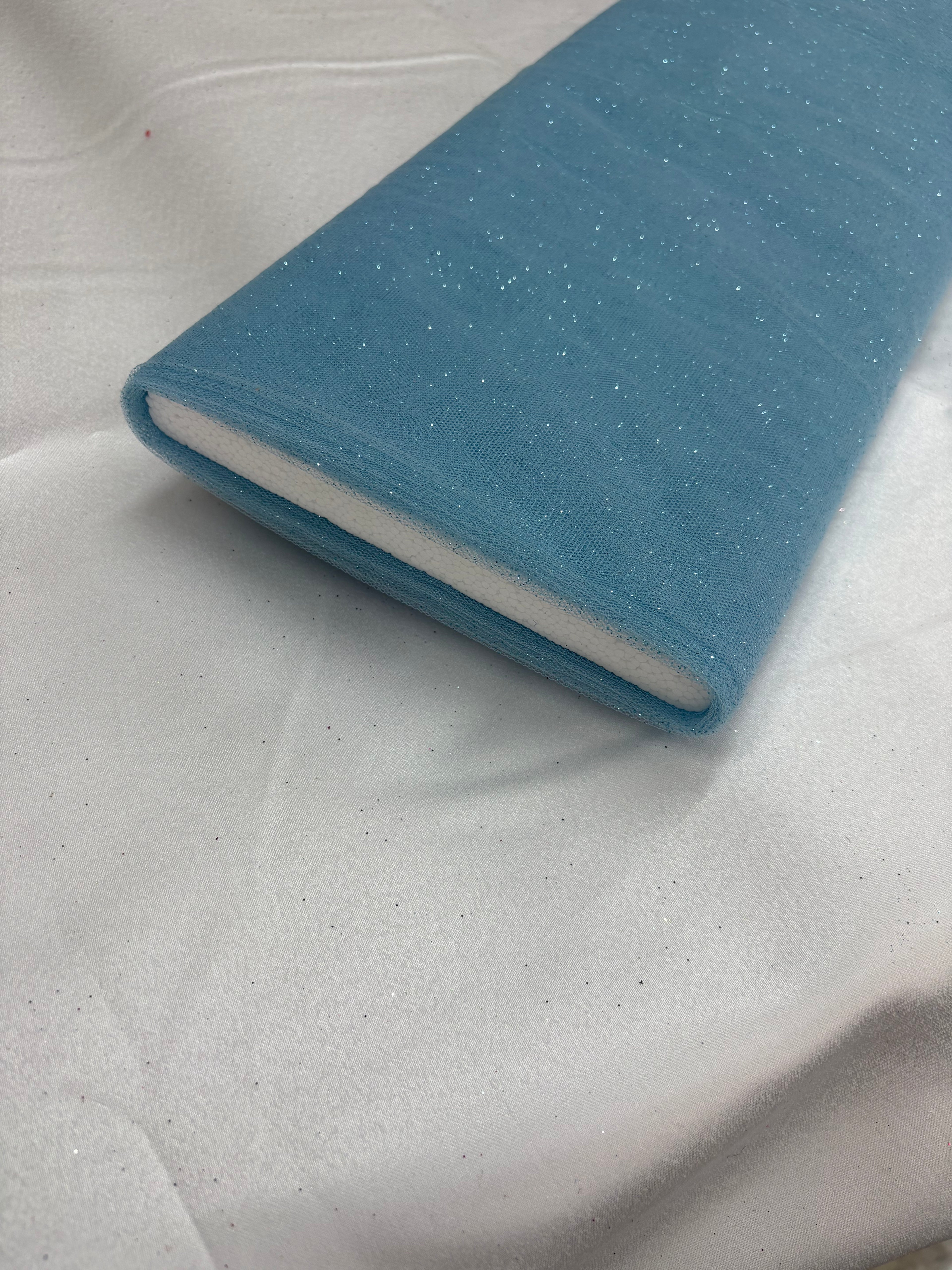 Tulle MORBIDO GLITTER “celeste”
