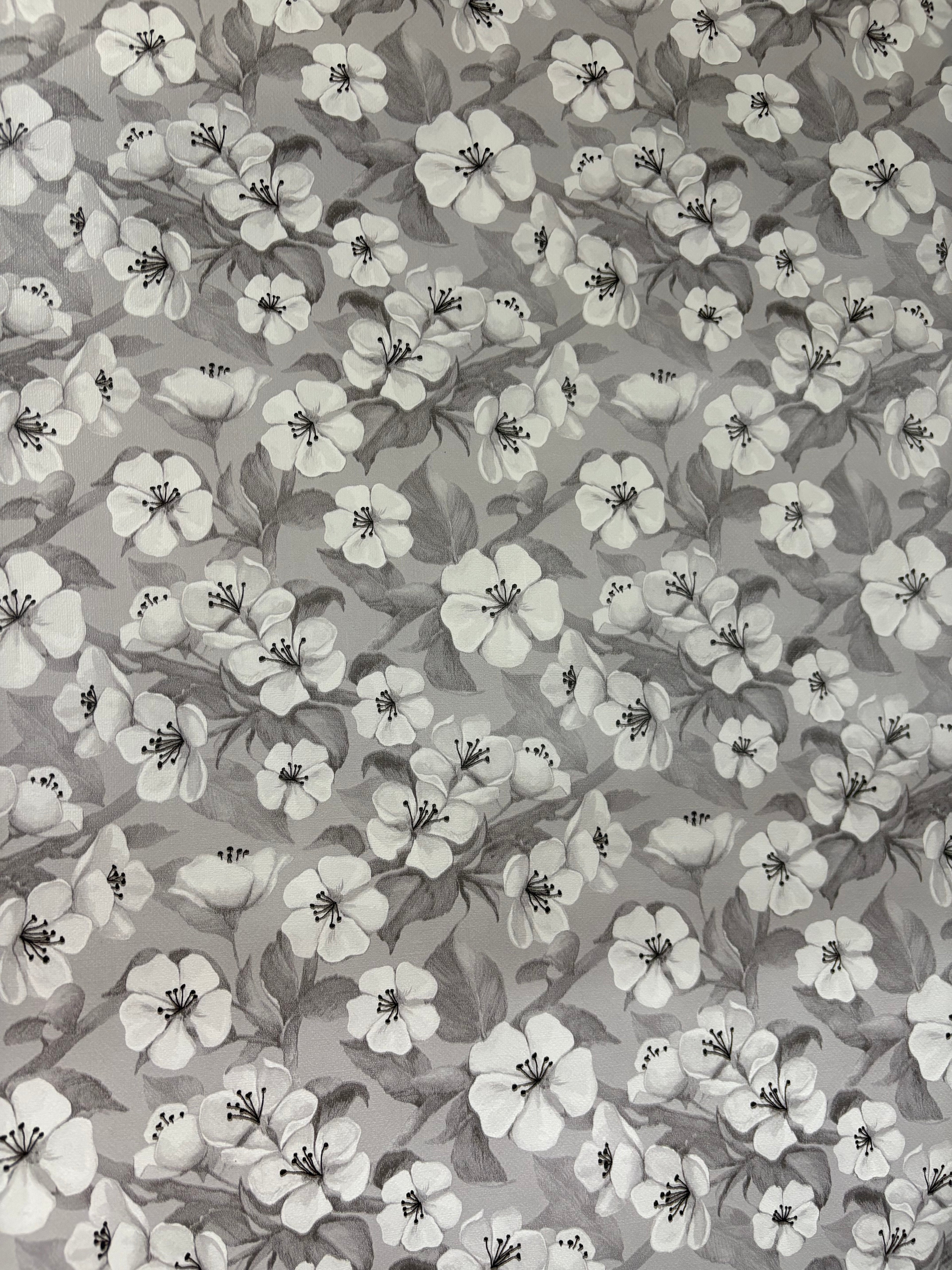 TOVAGLIA PLASTIFICATA IMPERMEABILE “fiori grigi”