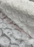 Tessuto CHIFFON con frange “bianco”