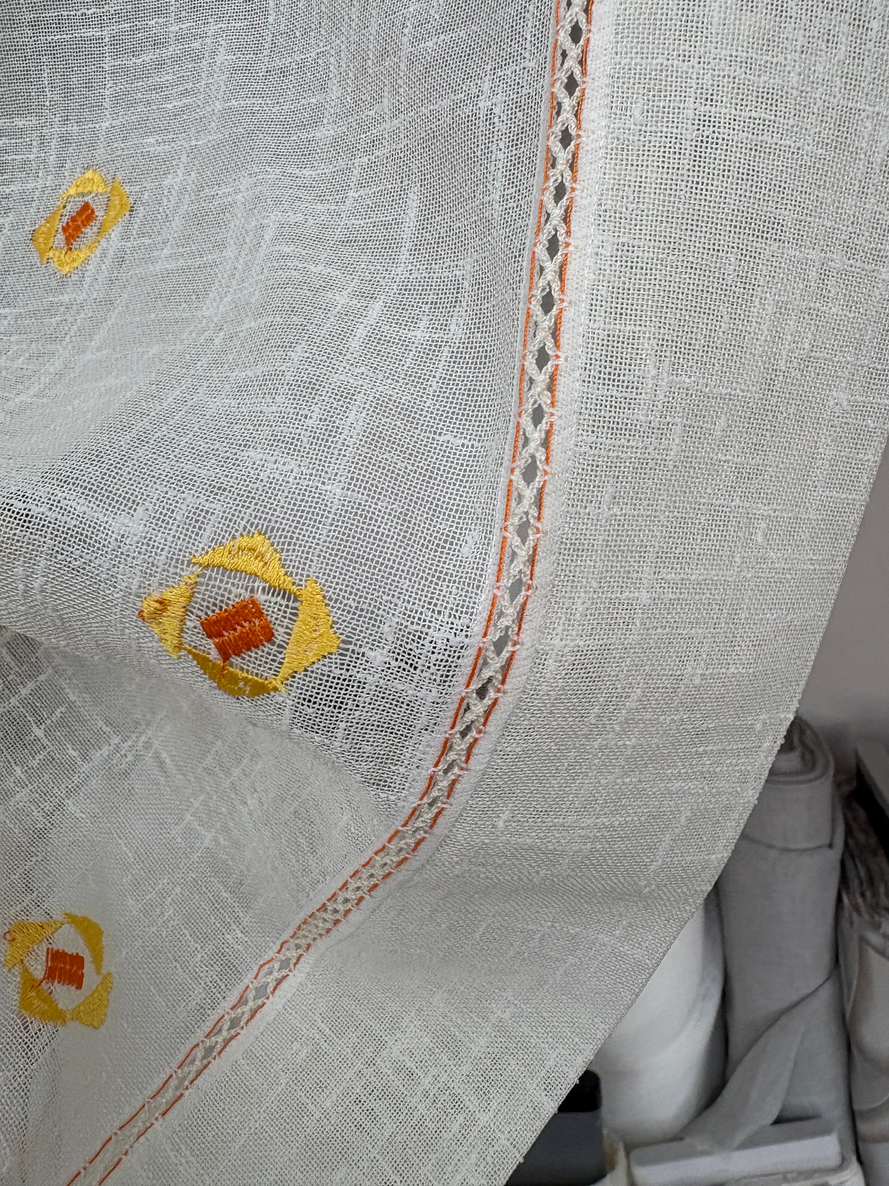 TENDINA A VETRO L=60CM “fiorellino arancione”