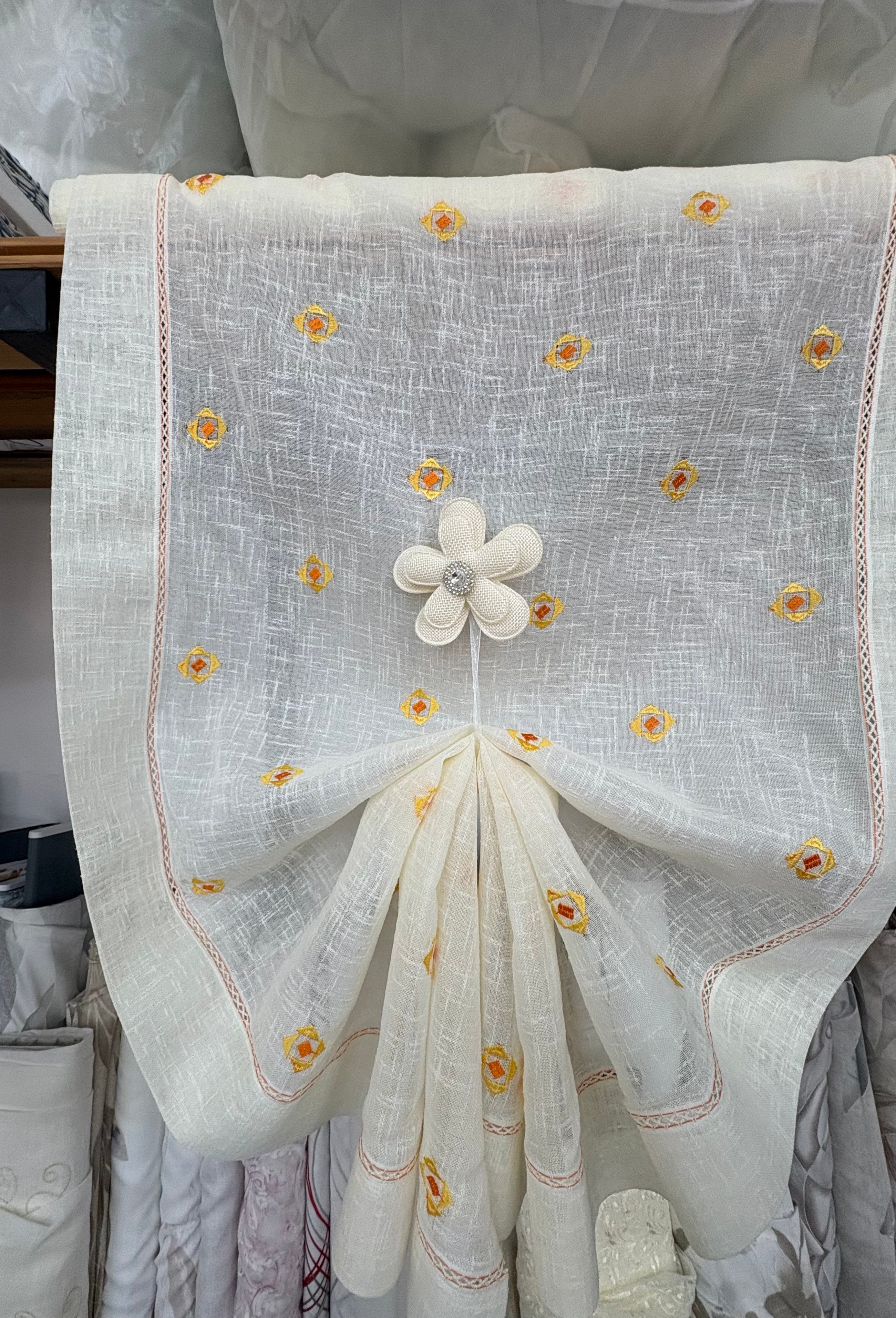 TENDINA A VETRO L=60CM “fiorellino arancione”