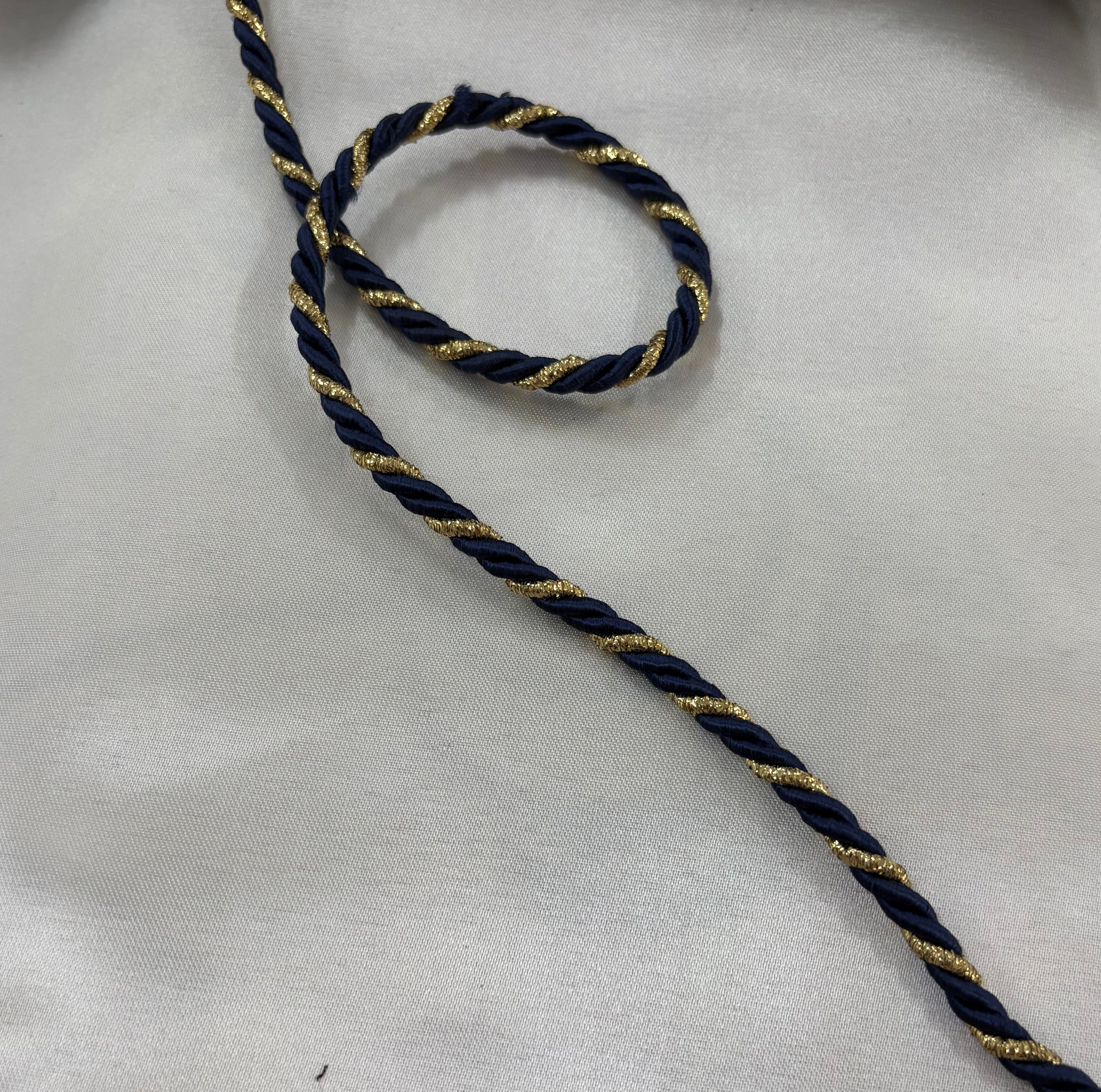 PASSAMANERIA CORDONE “blu notte e oro”