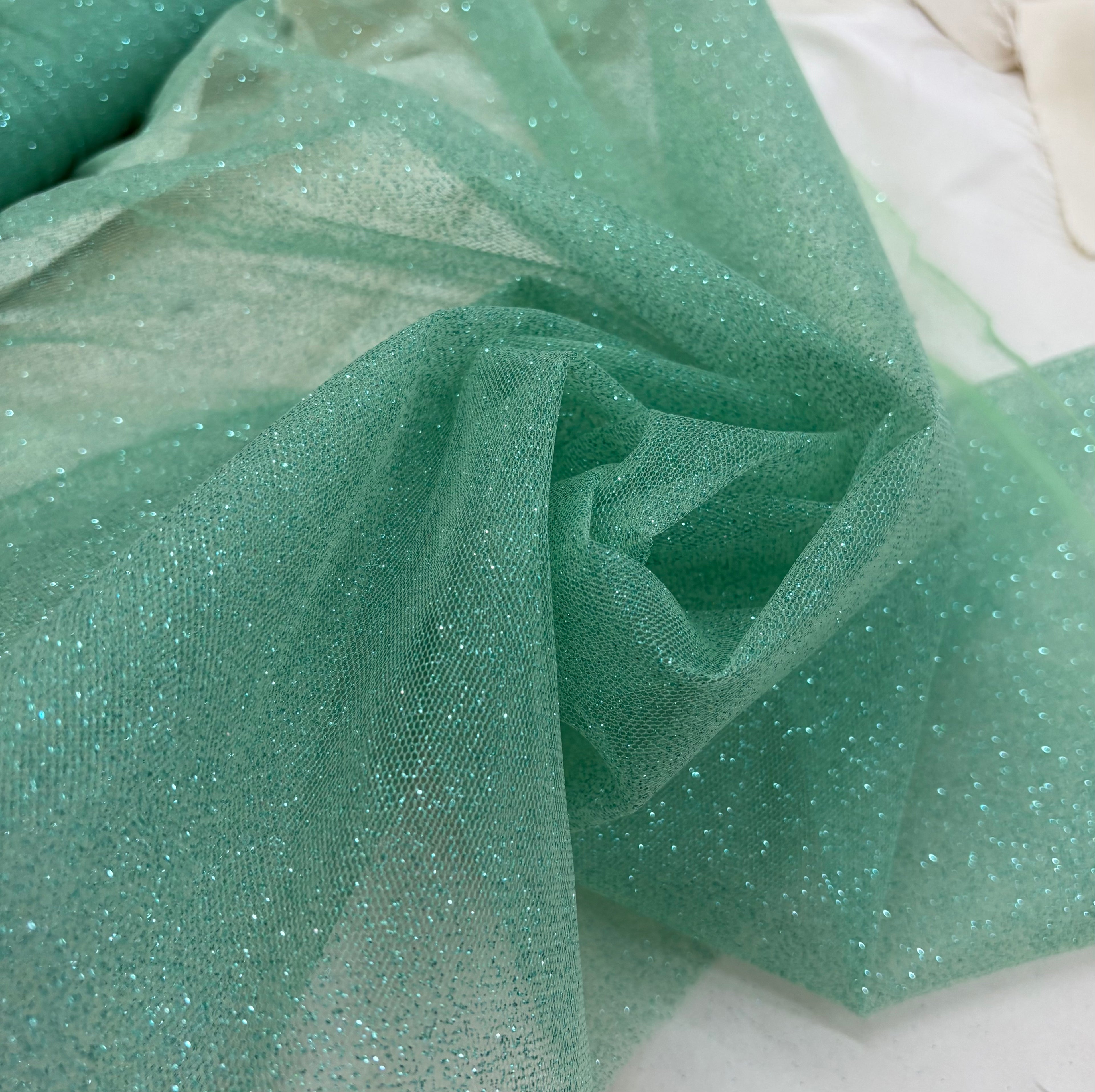 TULLE MORBIDO GLITTER “Tiffany”