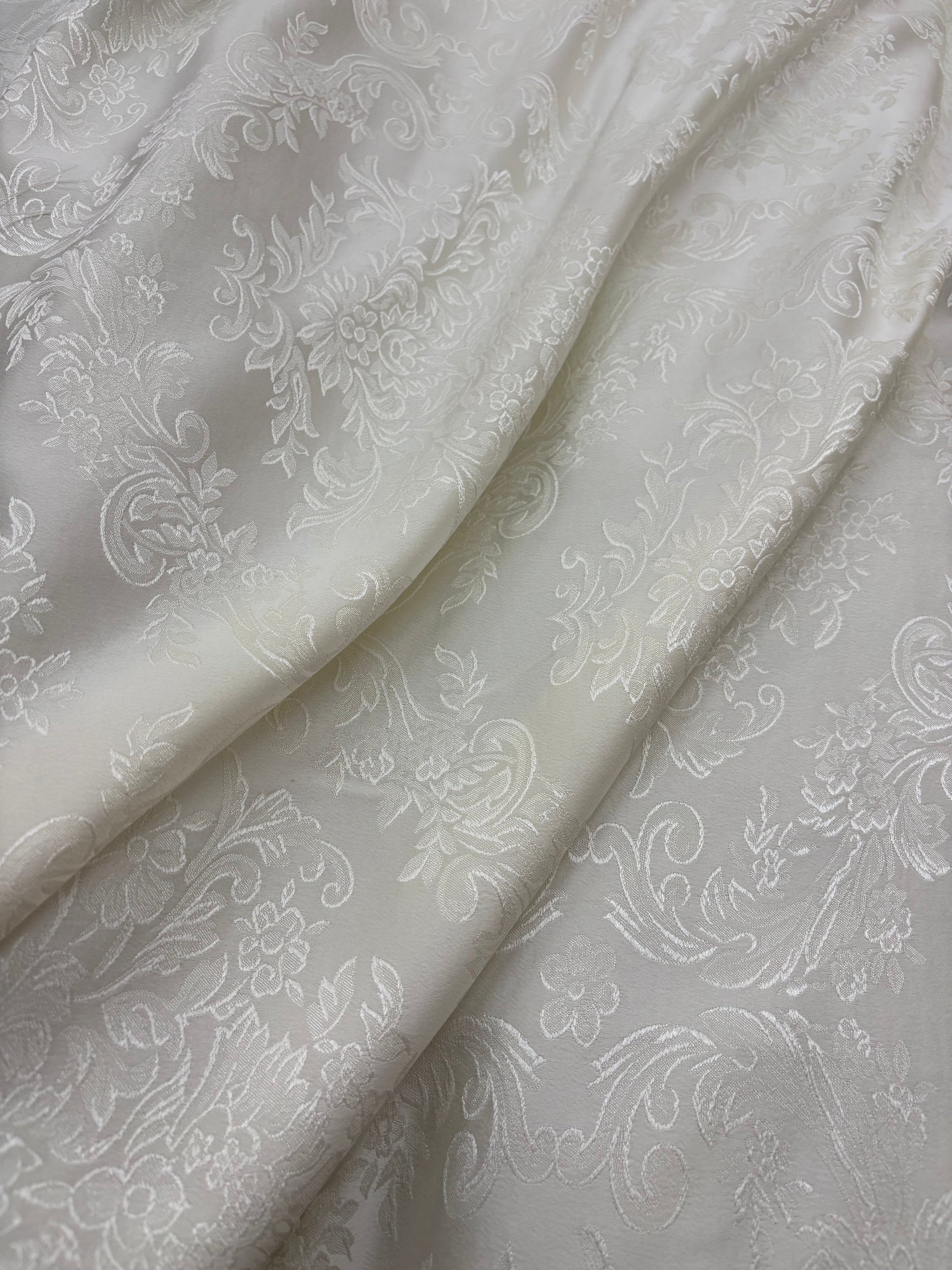 TESSUTO RASONE DAMASCATO “Bianco”