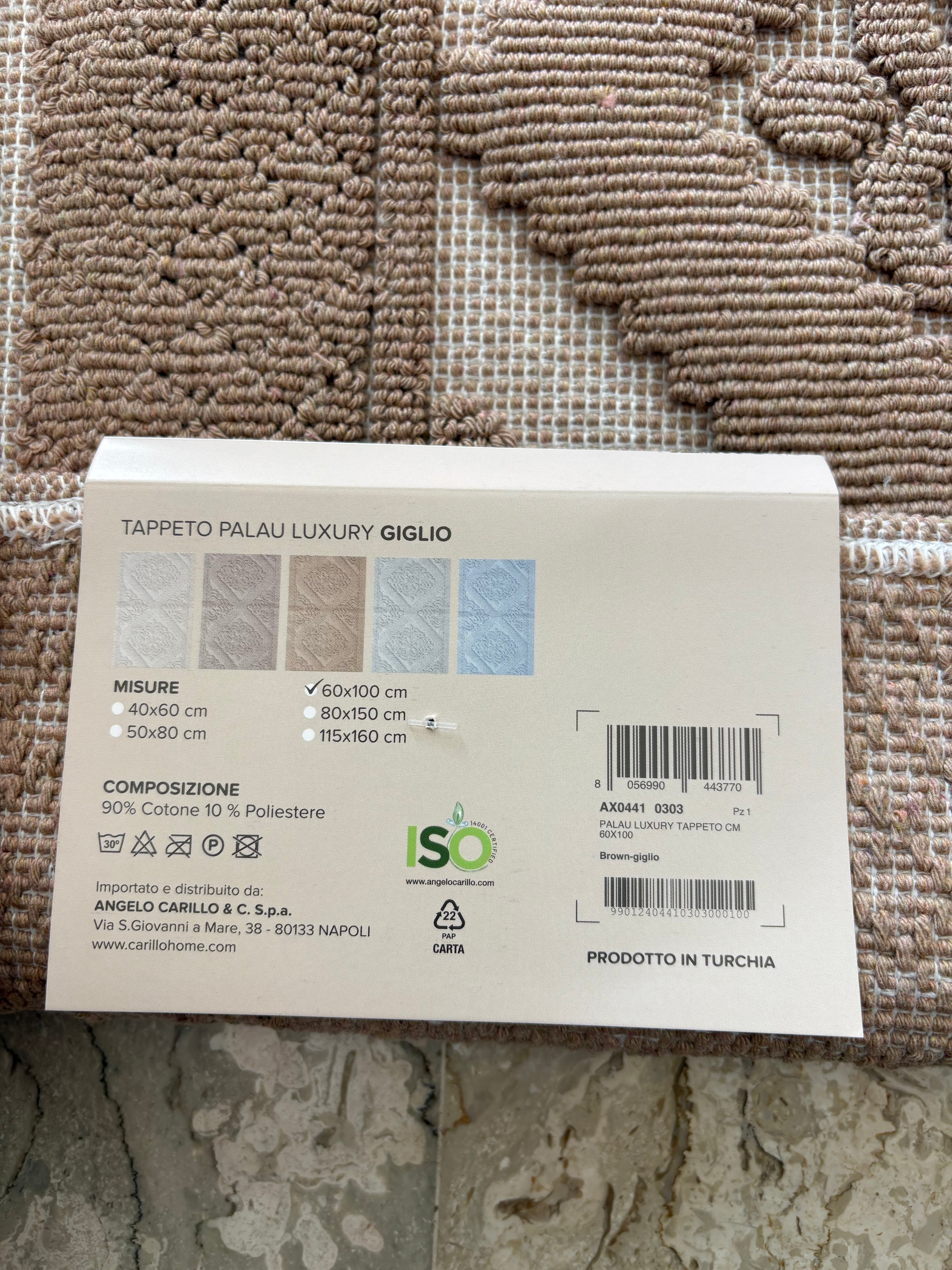 TAPPETO D’ARREDO PALAU LUXURY “TORTORA 60x100cm”